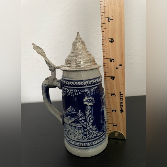 Vintage West Germany Gerzit Pewter Lidded Beer Stein. - Picture 5 of 6